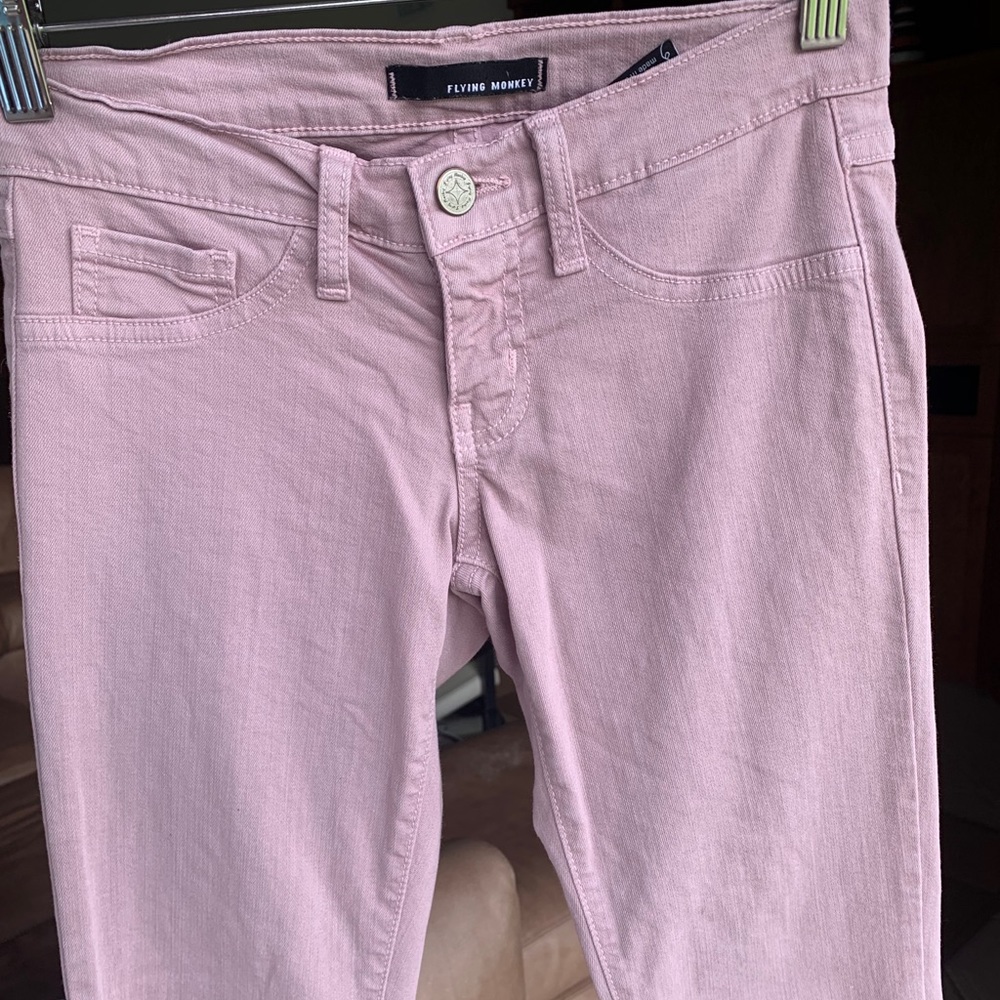 Flying Monkey Light Pink Low waisted Denim Jeans